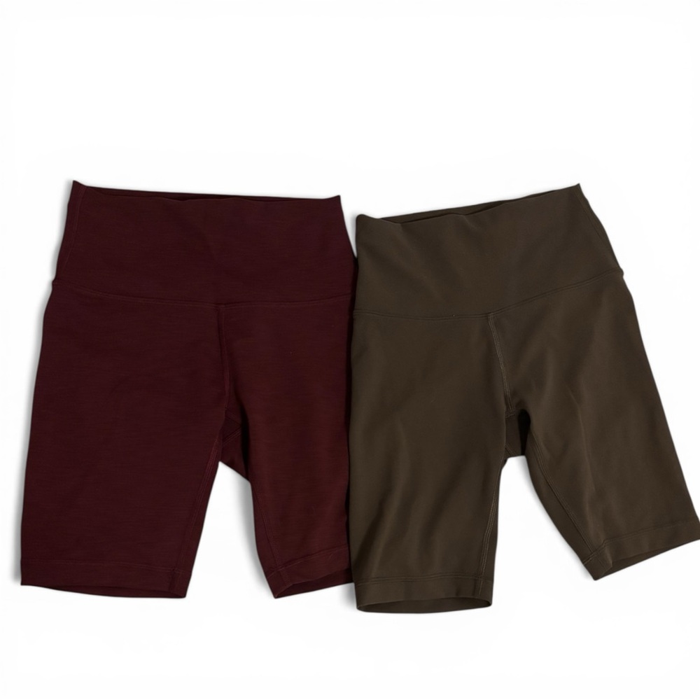 Lululemon Wunder Train High-Rise Short 8” Bundle Size 4 Maroon + Olive Everlux